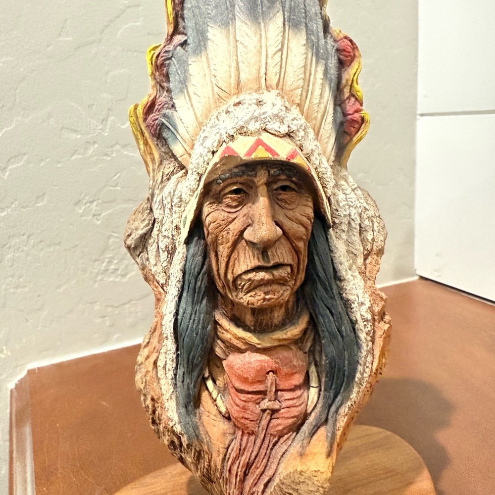Neil J Rose : Limited Edition Native American Sculpture “Mountain Wind” 805/2500